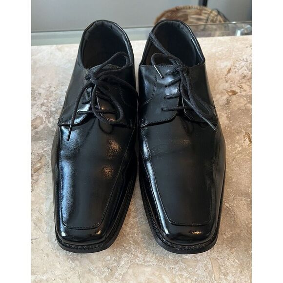 Stacy Adams Dress Shoes Mens 10.5 M Drake Oxford Black Leather Lace Up 20130-001 - Picture 2 of 7